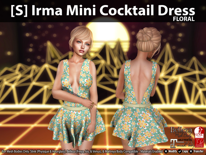[S] Irma Mini Cocktail Dress Floral