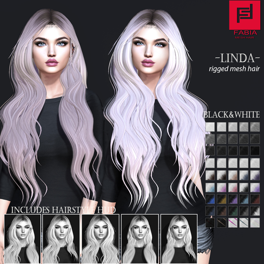 -FABIA- Mesh Hair   < Linda> Black&White