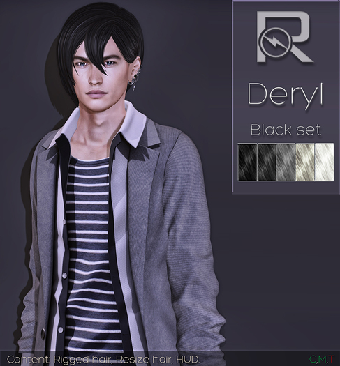 =Reflex= Deryl hair-Black set(wear me)