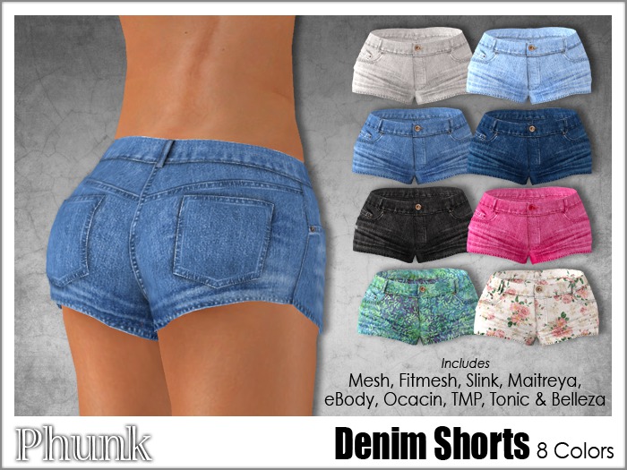 [Phunk] Womens Denim Shorts (8 Colors)
