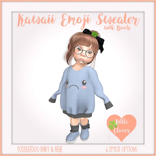 .::Little Clover::.Kawaii Emoji Sweater & Boots~Add to open!