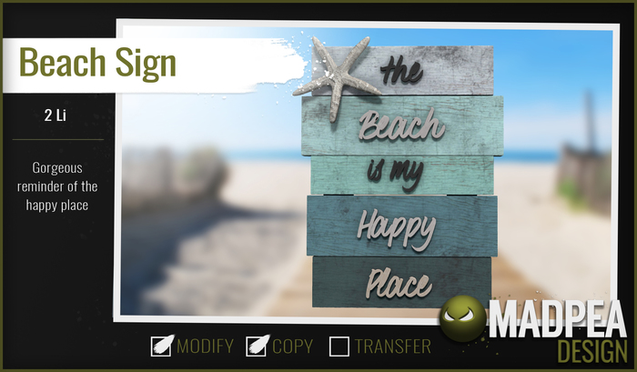 MadPea The Beach Sign [Add Me!]