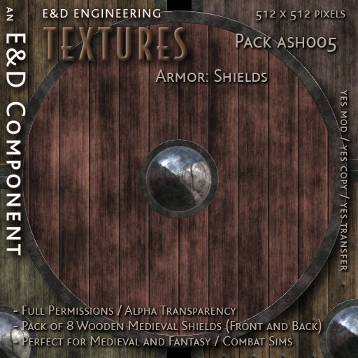 Second Life Marketplace - [ASH005] 8 Medieval Knight Armor Shield ...