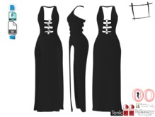 Dae Obj FBX Women's Front and Back Buckled Straps Slits Dress For Maitreya, Ocacin, Slink, Belleza