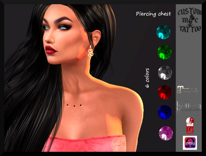 2 Piercing Chest Custom M&C tattoo