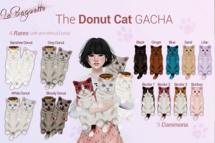 [La Baguette] DonutCat Gacha ~ White Donut RARE