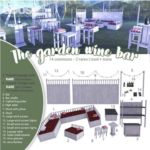 GOOSE - Garden wine bar - 2 couple lounge sofa RARE