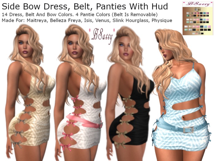 *BSASSY* SIDE BOW DRESS WITH HUD