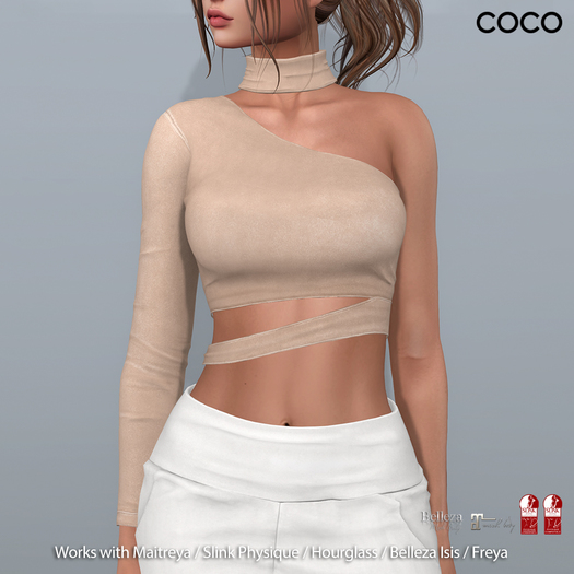 *COCO*_OneShoulderTop+Choker_Beige