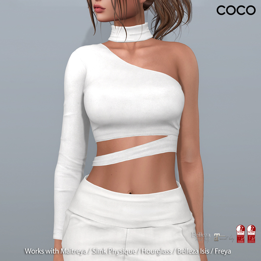 *COCO*_OneShoulderTop+Choker_White