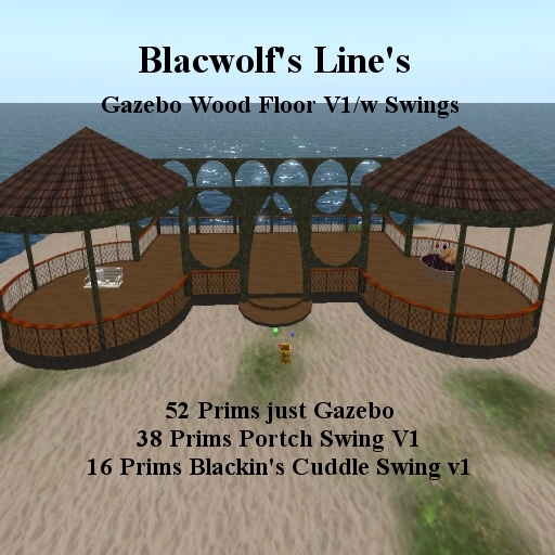 Gazebo Wood Floor 2 Swings V1 Sales Box