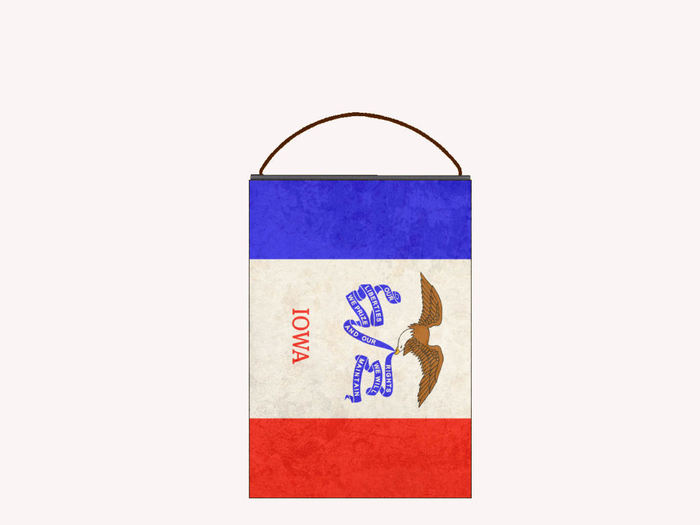 Weathered Hanging Iowa Flexi Flag