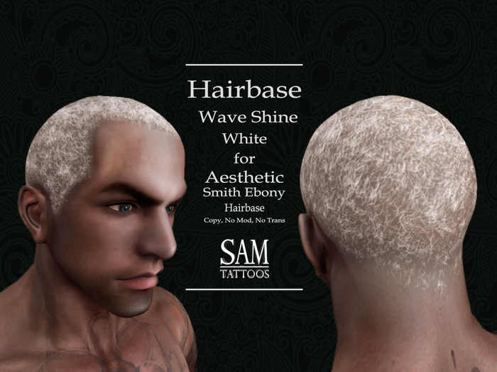 [SAM TATTOOS] HAIRBASE-SMITH-EBONY-WHITE WAV - AESTHETIC TATTOO