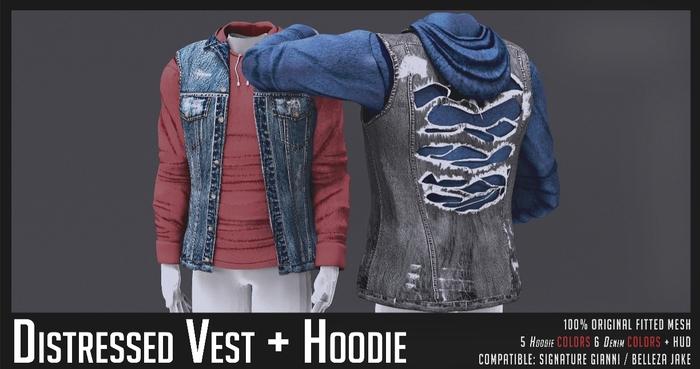 DEMO - HEVO - Distressed Vest + Hoodie B.