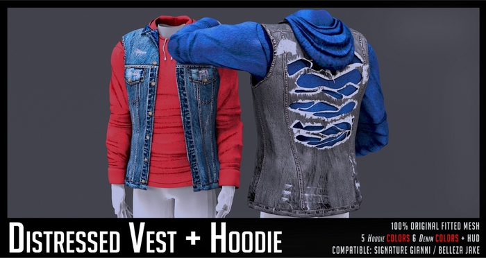 HEVO - Distressed Vest + Hoodie - FATPACK
