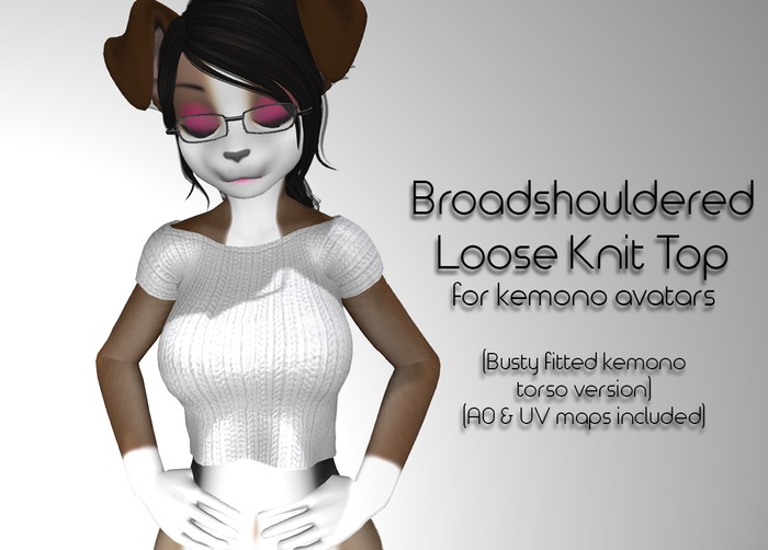 LMF Fitted Kemono Torso Broadshouldered Loose Knit Top (Female)