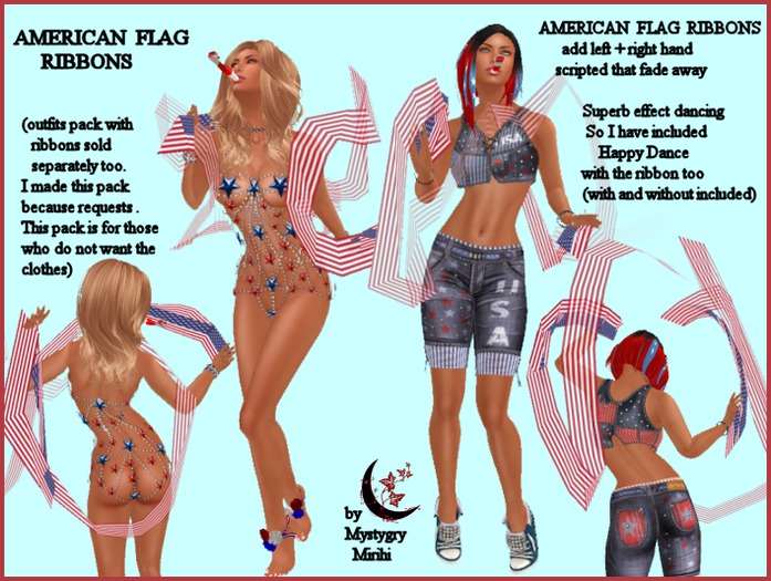 AMERICAN RIBBON  with/without happy dance included [add] R+ L