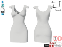 Dae Obj FBX Sleeveless Cap Shoulders Retro Pencil Skirt Dress Maitreya, Ocacin, Slink, Belleza, Tonic