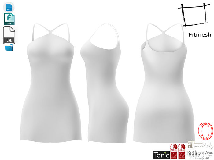 Dae Obj FBX Women's Halter Front Neck Front Leg Slit Little Mini Dress Maitreya, Ocacin, Slink,Belleza