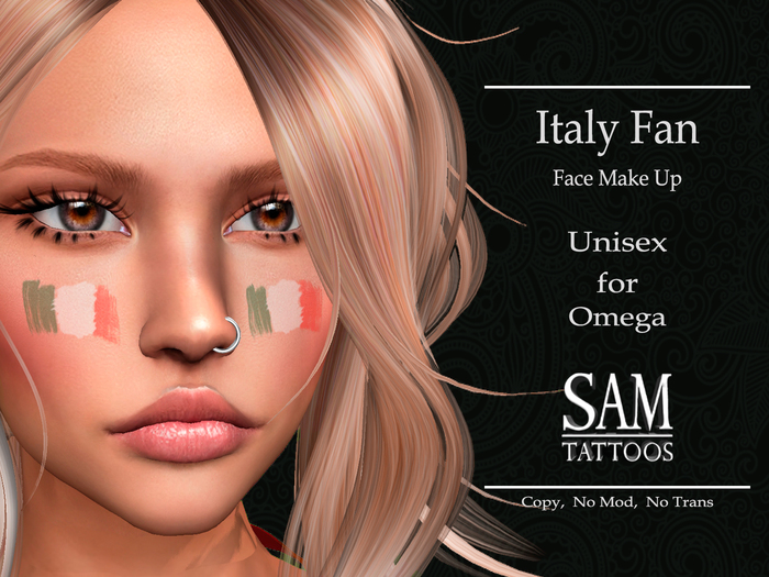 [SAM TATTOOS] - Italy Fan MakeUp