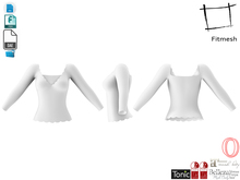 Dae Obj FBX Women's Long Sleeves Scallops Edge Top For Maitreya, Ocacin, Slink, Belleza, Tonic