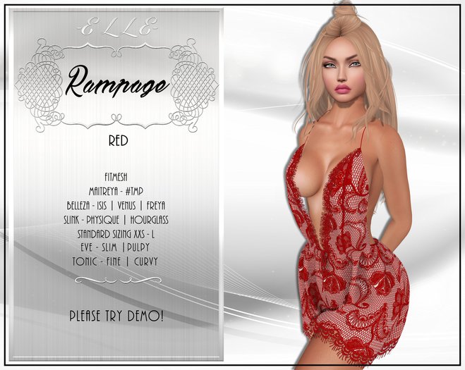 -E L L E- Rampage Red - Fitted Mesh
