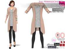 Dae, Obj, FBX, PSD For Rolled Sleeves Long Cardigan Shirt Under and Skinny Leggings Outfit