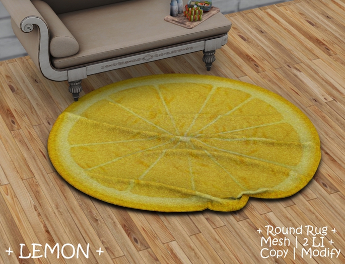|| When I'm Bored ||  Round Mesh Rug || Lemon || 2 LI 
