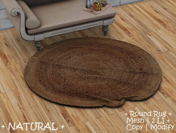 || When I'm Bored || Round Mesh Rug || Natural || 2 LI 