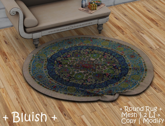 || When I'm Bored || Round Mesh Rug || Bluish || 2LI 