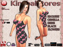 KS OUTFIT ORNELLA DRESS BLACK FLOWERS