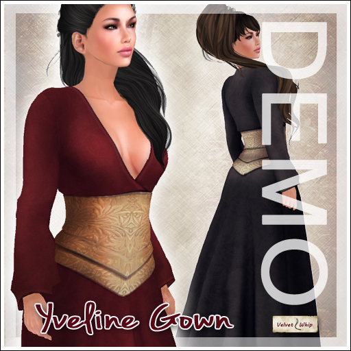 [V/W] DEMO Yveline Gown - Medieval Fantasy dress w/ corset fitted mesh for Slink, Belleza, Ocacin...