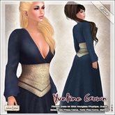 [V/W] Yveline Gown Blue - Medieval Fantasy dress w/ corset fitted mesh for Slink, Belleza, Ocacin...