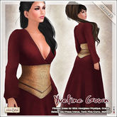 [V/W] Yveline Gown Garnet - Medieval Fantasy dress w/ corset fitted mesh for Slink, Belleza, Ocacin...