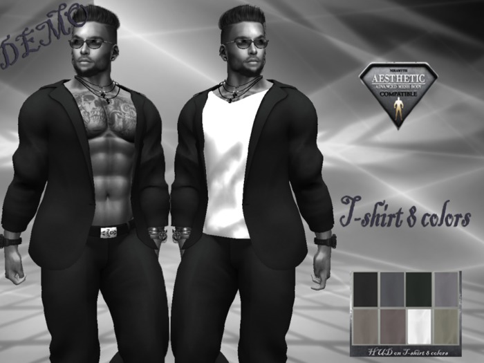 Demo 9- jacket with T-shirt + trousers (T-shirt 8 colors ) for AESTHETIC
