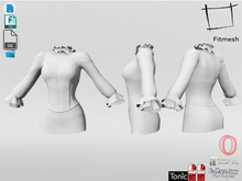 Dae Obj FBX Women's Ruffled Neck Sleeves Puffy Shoulders Corset Mini Skirt Dress Maitreya, Ocacin