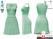 Dae Obj FBX Women's Empire Neck Above Knee Mid Tigh Skirt Sleveless Dress Maitreya, Ocacin, Slink