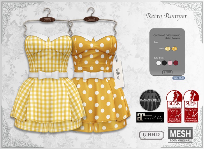 *GF* Retro Romper -yellow-