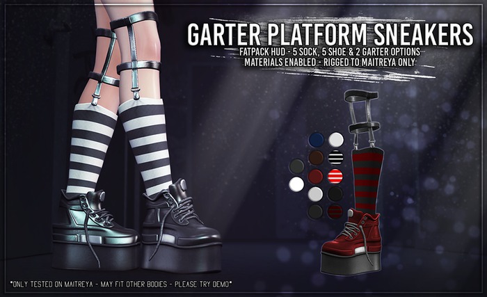 AsteroidBox. Garter Platform Sneakers