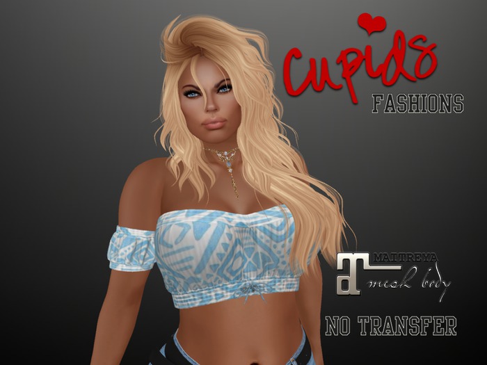 *CF* Off Shoulder Halter MAITREYA Boho Blue