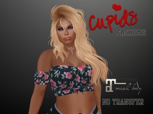 *CF* Off Shoulder Halter MAITREYA Navy Floral