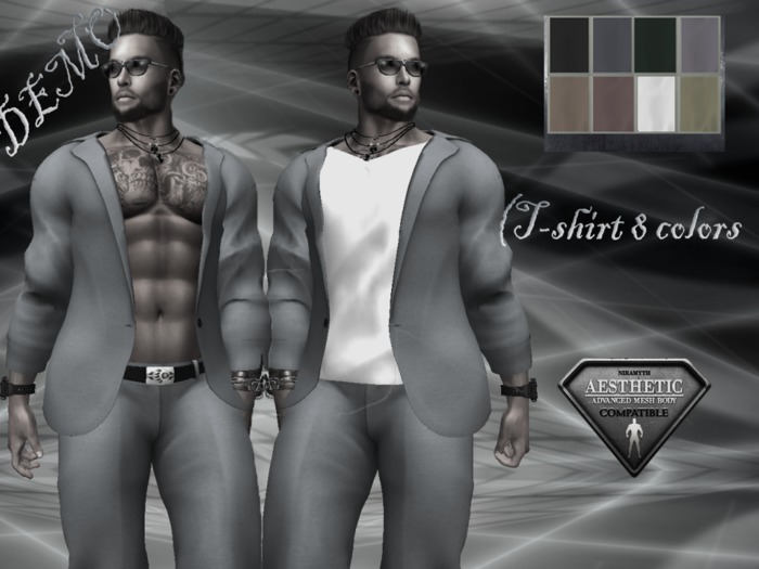Demo 10- jacket with T-shirt + trousers (T-shirt 8 colors )
