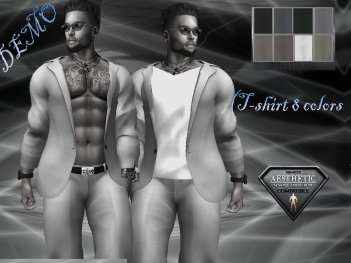 Demo 7- jacket with T-shirt + trousers (T-shirt 8 colors )