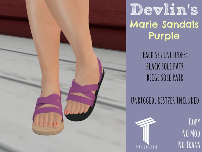 Devlin's Purple Sandals (bagged)