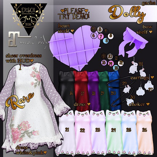 01. ERSCH - Dolly Gacha MAITREYA RARE DRESS+OVERDRESS
