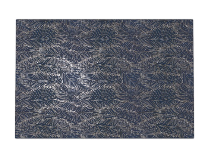 Pomegranate - Gilded Feathers Rug - Bluebird