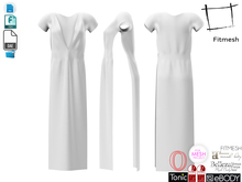 Dae Obj FBX Women's Sides Full Open Short Sleeves Deep Cleavage Dress Maitreya, Ocacin, Slink