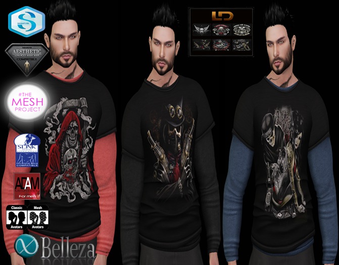 LD MESH ETHAN SHIRT BLACK -HUD (9Color)