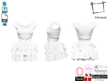 Dae Obj FBX Women's Ruffled Skirt Mini Dress or Maitreya, Slink, Belleza, Ocacin, Voluptuous, TMP