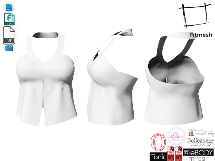Dae Obj FBX Women's Halter Top - Jasmine for Maitreya, Slink, Belleza, Ocacin, Tonic